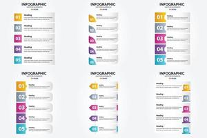 conjunto de design plano de infográficos de ilustração vetorial para folheto publicitário e revista vetor