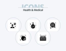 saúde e ícone de glifo médico pack 5 design de ícone. . cirurgia. comunicação. Operação. pesquisa vetor
