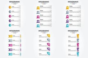 conjunto de design plano de infográficos de ilustração vetorial para folheto publicitário e revista vetor