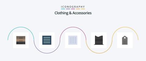roupas e acessórios flat 5 icon pack incluindo roupas. moda. Cuidado. Projeto. lavanderia vetor