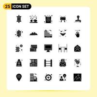 25 ícones criativos, sinais modernos e símbolos de elementos de design de vetores editáveis de lista de verificação de bem-estar de nota de clone
