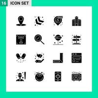 conjunto de 16 sinais de símbolos de ícones de interface do usuário modernos para construção de fonte de venda de caminho de texto elementos de design de vetores editáveis