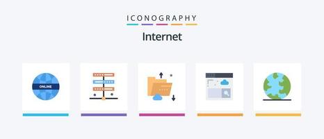 pacote de ícones de 5 planos de internet, incluindo internet. procurar. nuvem. Internet. armazenar. design de ícones criativos vetor