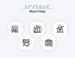 ícone da linha de sexta-feira negra pack 5 design de ícones. encontro. Comprar. moda. fazer compras. venda vetor