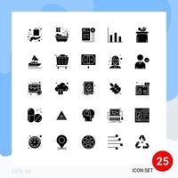 pacote de ícones vetoriais de estoque de 25 sinais e símbolos de linha para o currículo gráfico de negócios moderado para bebês elementos de design de vetores editáveis