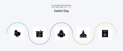 pacote de ícones de glifo de páscoa 5, incluindo páscoa. cristão. ovo. celebração. feliz vetor