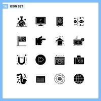 16 ícones criativos sinais e símbolos modernos de arte editável pc vetor primavera elementos de design de vetores editáveis