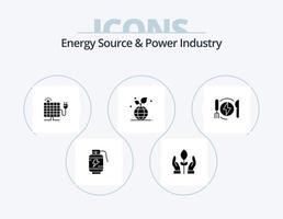 fonte de energia e design de ícones do pacote de ícones de glifo da indústria de energia 5. energia. globo. energia. amigáveis. crescimento vetor