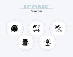 pacote de ícones de glifo de verão 5 design de ícones. relaxar. tomar sol. Sol. Sol. cadeira vetor