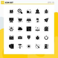 pacote de ícones de vetores de estoque de 25 sinais e símbolos de linha para elementos de design de vetores editáveis de escola de conteúdo de cadeira de jogo dlc