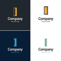 letra i design de pacote de logotipo grande design criativo de logotipos modernos para o seu negócio vetor