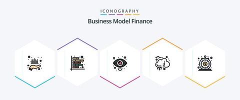 financie o pacote de ícones de 25 linhas preenchidas, incluindo doação. financiamento colaborativo. financeiro. visão. mercado vetor