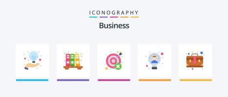 pacote de ícones de 5 planos de negócios, incluindo bolsa. pessoa. senhorita. claro. lâmpada. design de ícones criativos vetor