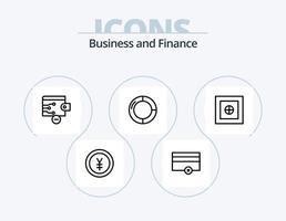 ícone da linha de finanças pack 5 design de ícones. dinheiro. finança. finança. computador. dinheiro vetor