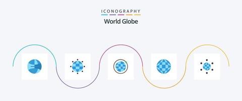 pacote de ícones do globo plano 5, incluindo . Internet. vetor