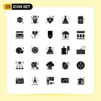 25 ícones criativos, sinais modernos e símbolos de estudo de camada, química de vela, ácido, elementos de design de vetores editáveis