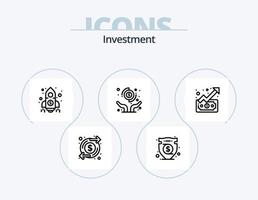 ícone de linha de investimento pack 5 design de ícone. compartilhar. crédito. moeda. visualizar. dólar vetor