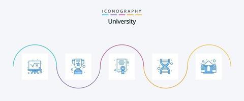 University Blue 5 Icon Pack, incluindo faculdade. certificado. genoma. dna vetor