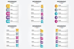 conjunto de design plano de infográficos de ilustração vetorial para folheto publicitário e revista vetor