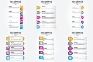 conjunto de design plano de infográficos de ilustração vetorial para folheto publicitário e revista vetor