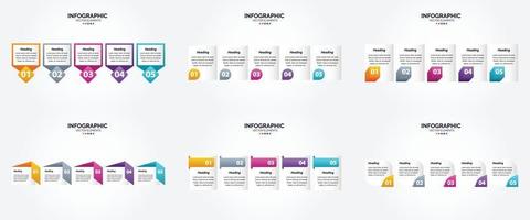 conjunto de design plano de infográficos de ilustração vetorial para folheto publicitário e revista vetor