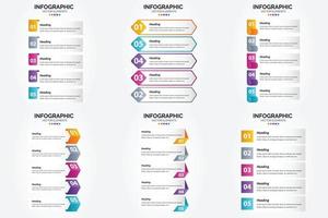 conjunto de design plano de infográficos de ilustração vetorial para folheto publicitário e revista vetor