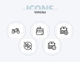 design de ícone do pacote de 5 ícones de linha de veículos. tráfego. carro. veículos. barco. caminho vetor