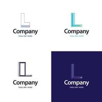letra l design de pacote de logotipo grande design criativo de logotipos modernos para o seu negócio vetor
