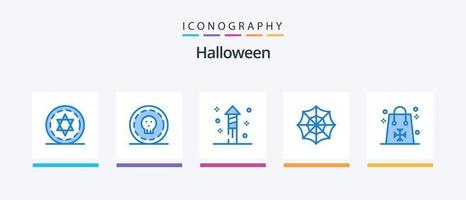 pacote de ícones do halloween blue 5, incluindo compras. dia das Bruxas. dia das Bruxas. páscoa. ícone da web. design de ícones criativos vetor