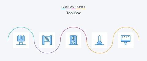 pacote de ícones azul 5 de ferramentas, incluindo . arte. vetor