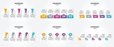 conjunto de design plano de infográficos de ilustração vetorial para folheto publicitário e revista vetor