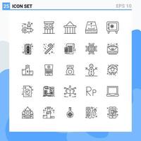pacote de interface do usuário de 25 linhas básicas de propriedade de arquivo de arquivo grécia colunas elementos de design de vetores editáveis