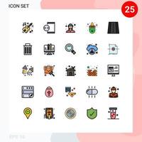 pacote de interface do usuário de 25 cores planas de linha preenchida básica de perspectiva elementos de design de vetores editáveis de fantasia de dispositivo de carnaval