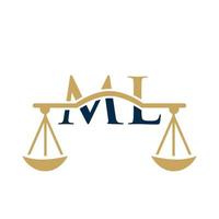 letra ml design de logotipo de escritório de advocacia para advogado, justiça, advogado, jurídico, serviço de advogado, escritório de advocacia, escala, escritório de advocacia, advogado de negócios corporativos vetor