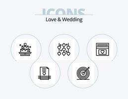 design de ícones do pacote de ícones de linha de amor e casamento 5. sic. partido. Casamento. pausa. Casamento vetor