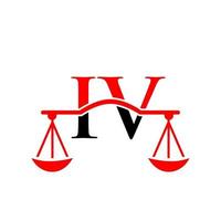 design de logotipo de escritório de advocacia letra iv para advogado, justiça, advogado, jurídico, serviço de advogado, escritório de advocacia, escala, escritório de advocacia, advogado de negócios corporativos vetor