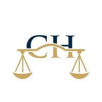 letra ch design de logotipo de escritório de advocacia para advogado, justiça, advogado, jurídico, serviço de advogado, escritório de advocacia, escala, escritório de advocacia, advogado de negócios corporativos vetor