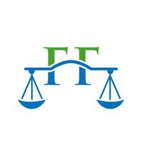 letra ff design de logotipo de escritório de advocacia para advogado, justiça, advogado, jurídico, serviço de advogado, escritório de advocacia, escala, escritório de advocacia, advogado de negócios corporativos vetor