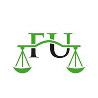design de logotipo de escritório de advocacia de letra fu para advogado, justiça, advogado, jurídico, serviço de advogado, escritório de advocacia, escala, escritório de advocacia, advogado de negócios corporativos vetor