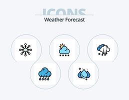 linha do tempo cheia de ícones do pacote 5 design de ícones. . vento. chuvoso. clima. temperatura vetor