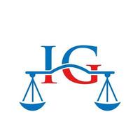 letra ig design de logotipo de escritório de advocacia para advogado, justiça, advogado, jurídico, serviço de advogado, escritório de advocacia, escala, escritório de advocacia, advogado de negócios corporativos vetor