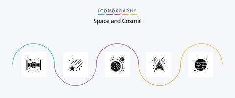 pacote de ícones do glifo espacial 5, incluindo . sistema. lua. eclipse vetor