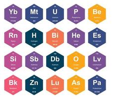 20 tabela periódica do design do pacote de ícones de elementos vetor