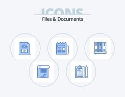 arquivos e documentos design de ícones do pacote de ícones azuis 5. Boletim de Notícias. meios de comunicação. bloco de anotações. música. meios de comunicação vetor