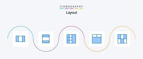 pacote de ícones de layout azul 5, incluindo . vetor