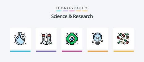 linha de ciência cheia de 5 ícones incluindo equipamento. finança. Ciência. prancheta. o negócio. design de ícones criativos vetor