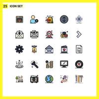 25 ícones criativos, sinais modernos e símbolos de vendas de dados científicos, setas de computação, elementos de design vetorial editáveis vetor