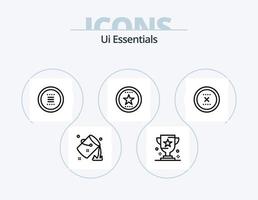 UI Essentials Line Icon Pack 5 Design de ícones. direção. flecha. interface. Salve . mole vetor