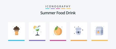 pacote de ícone plano de 5 ícones de bebida de comida de verão, incluindo comida. café da manhã. Comida. agua. Comida. design de ícones criativos vetor