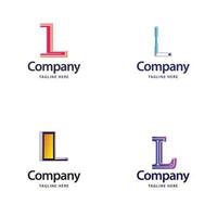 letra l design de pacote de logotipo grande design criativo de logotipos modernos para o seu negócio vetor
